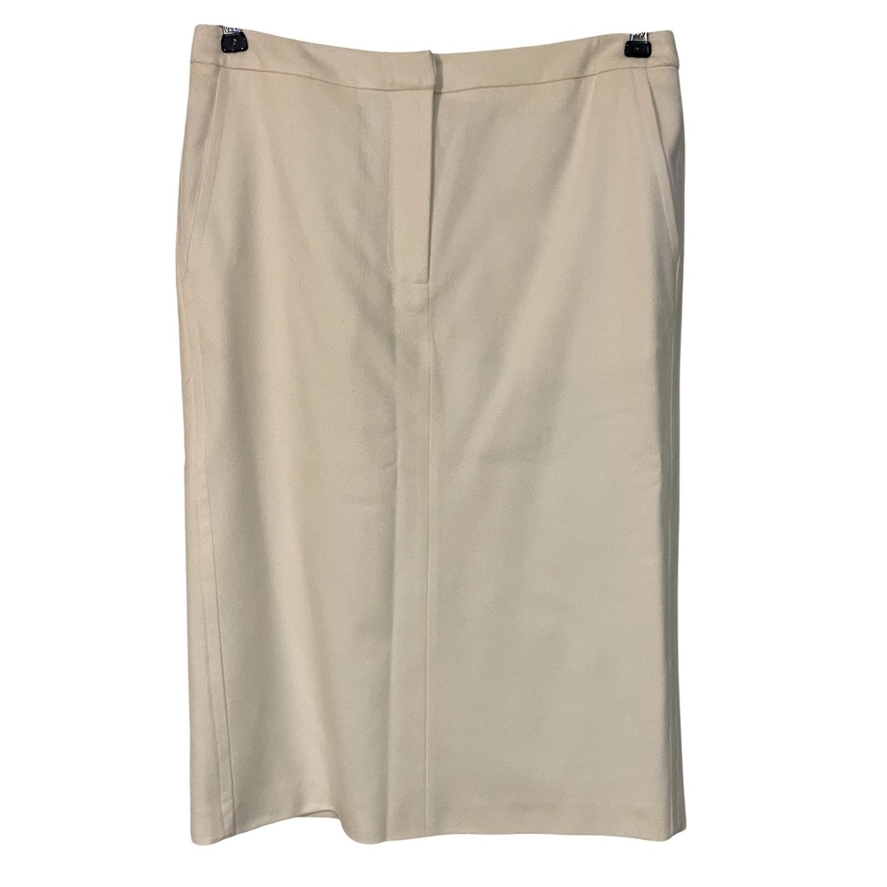 Max Mara Cream 100% Virgin Wool‎ Pencil Skirt Classic Career Minimalist Luxury 8